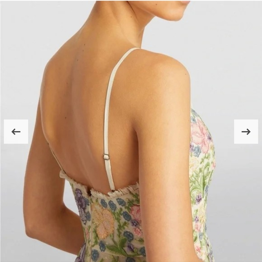 BHLDN Needle & Thread Floral Embroidered Dress size US 0 $779 - Picture 4 of 6